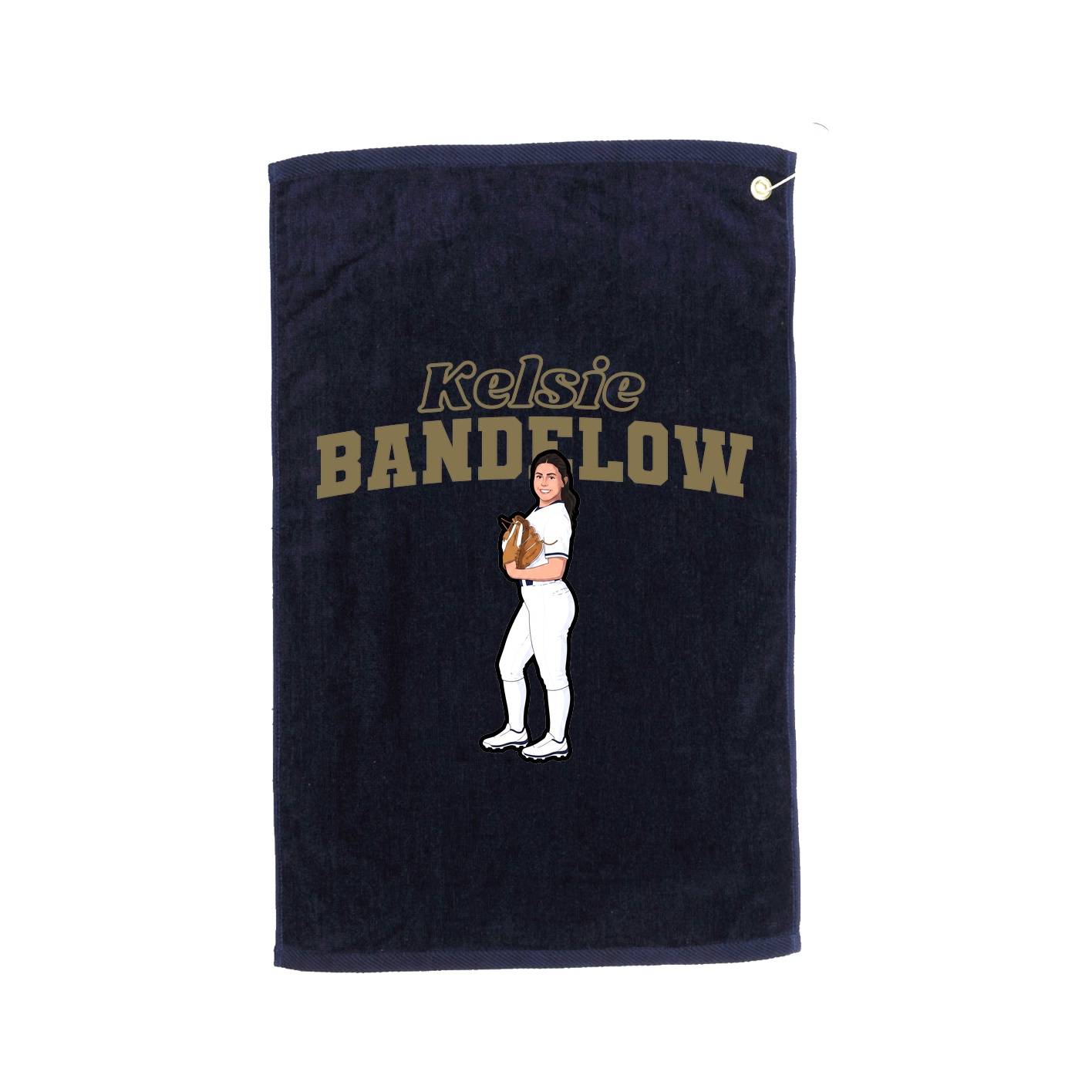 Golf Towel — Name Arch in Navy