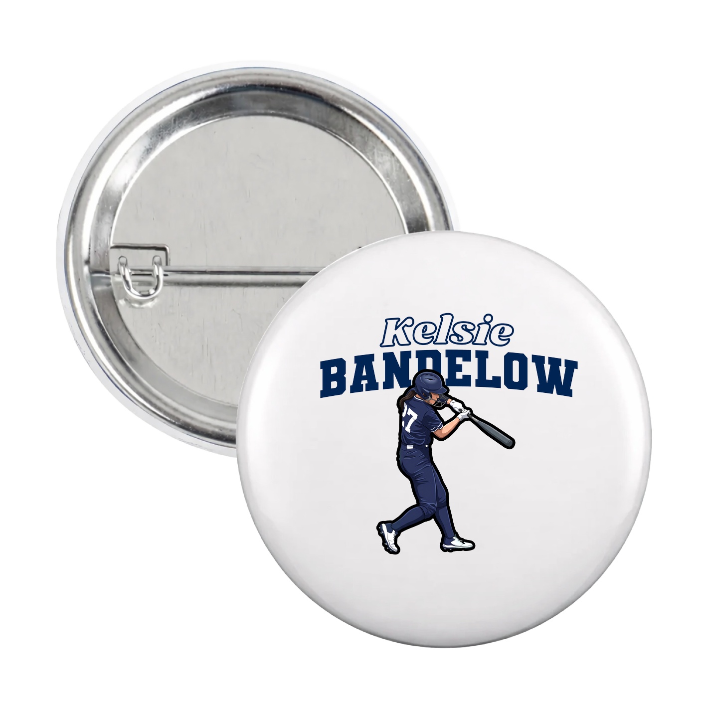 Game Day Button — Name Arch in White