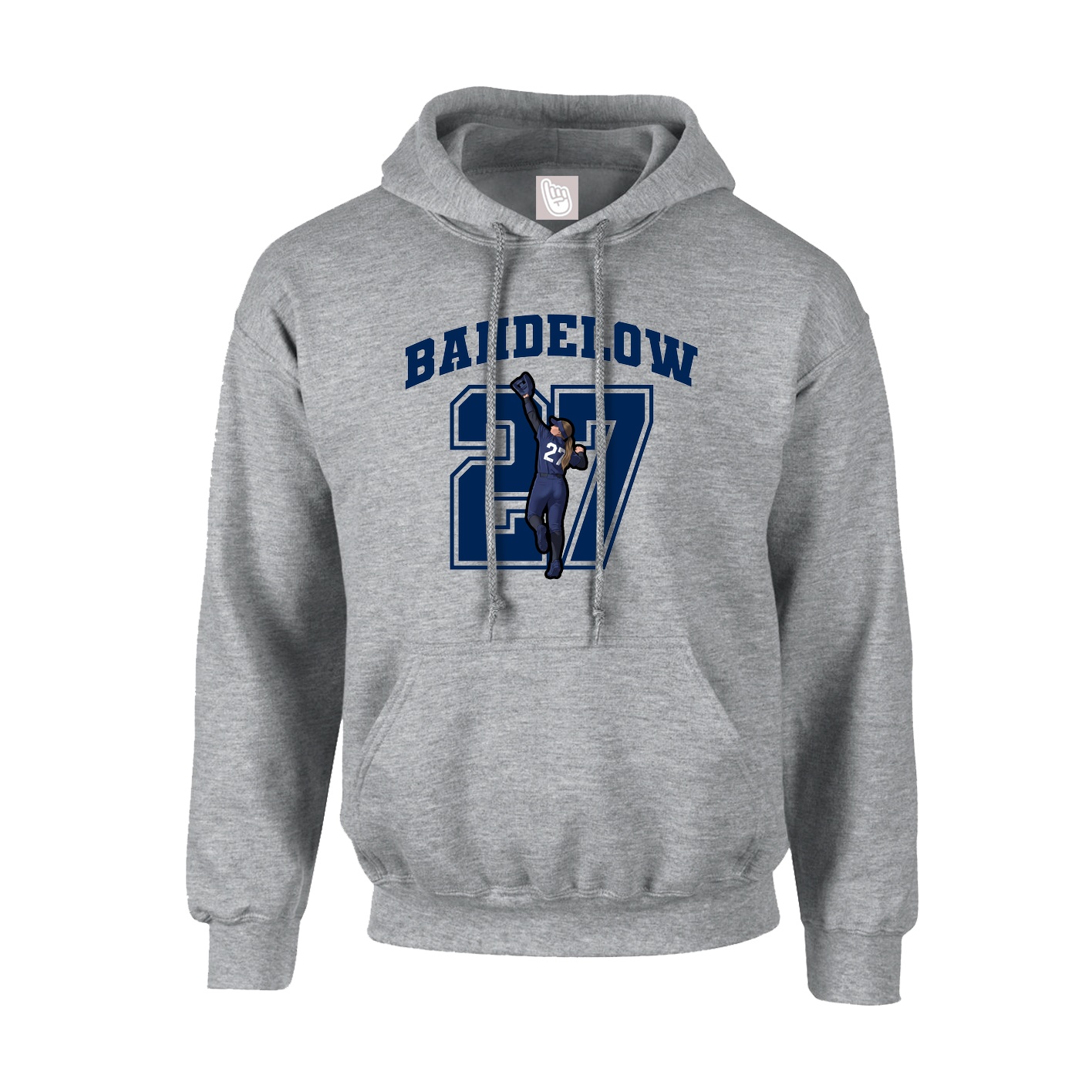 Youth Hoodie — Number in Grey