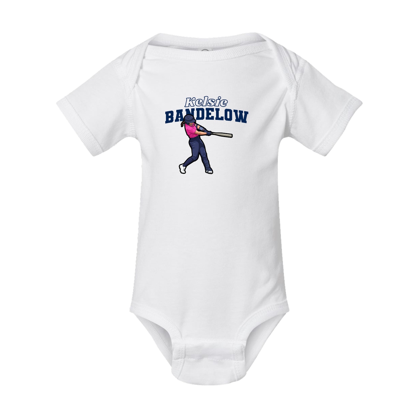 Baby Onesie — Name Arch in White