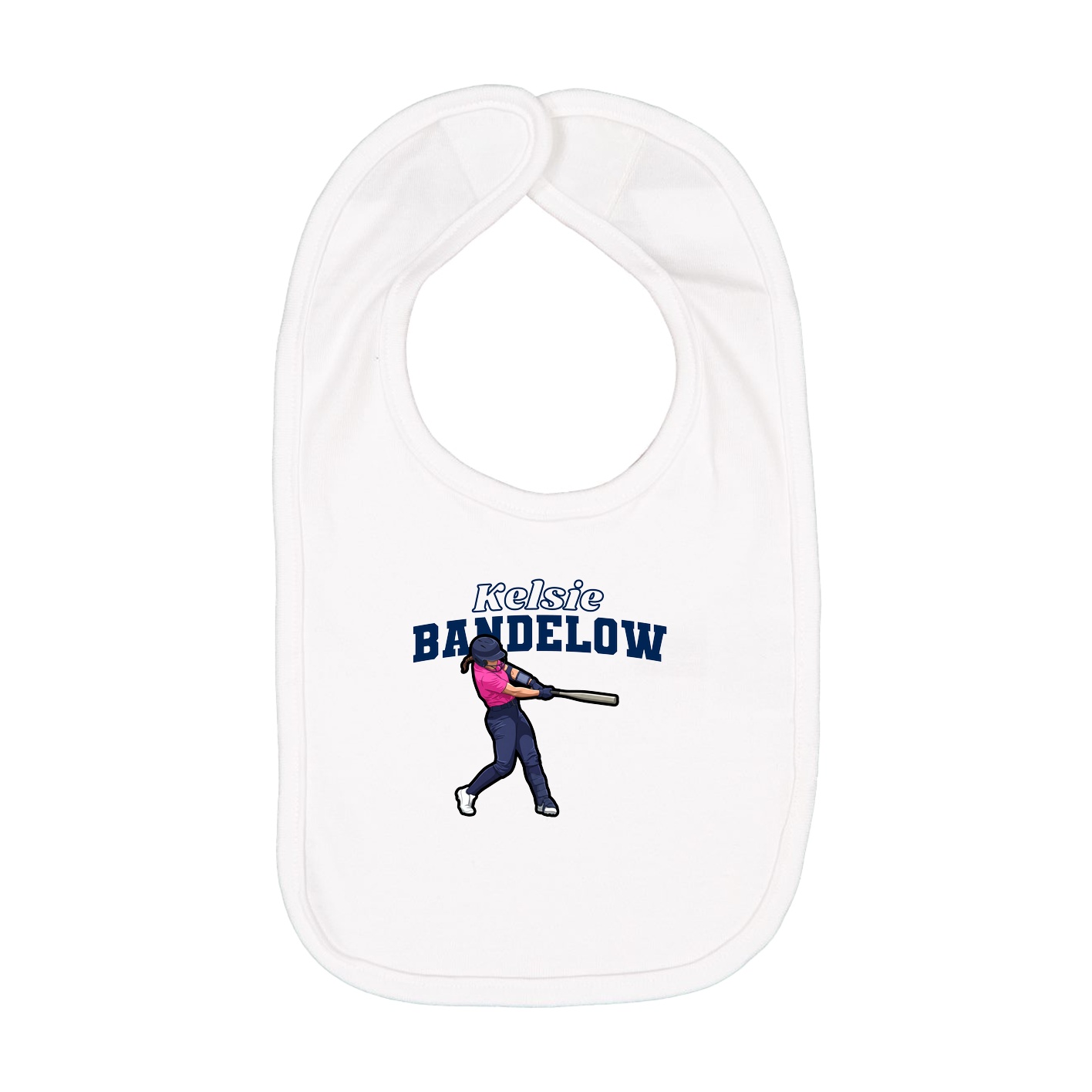 Infant Bib — Name Arch in White
