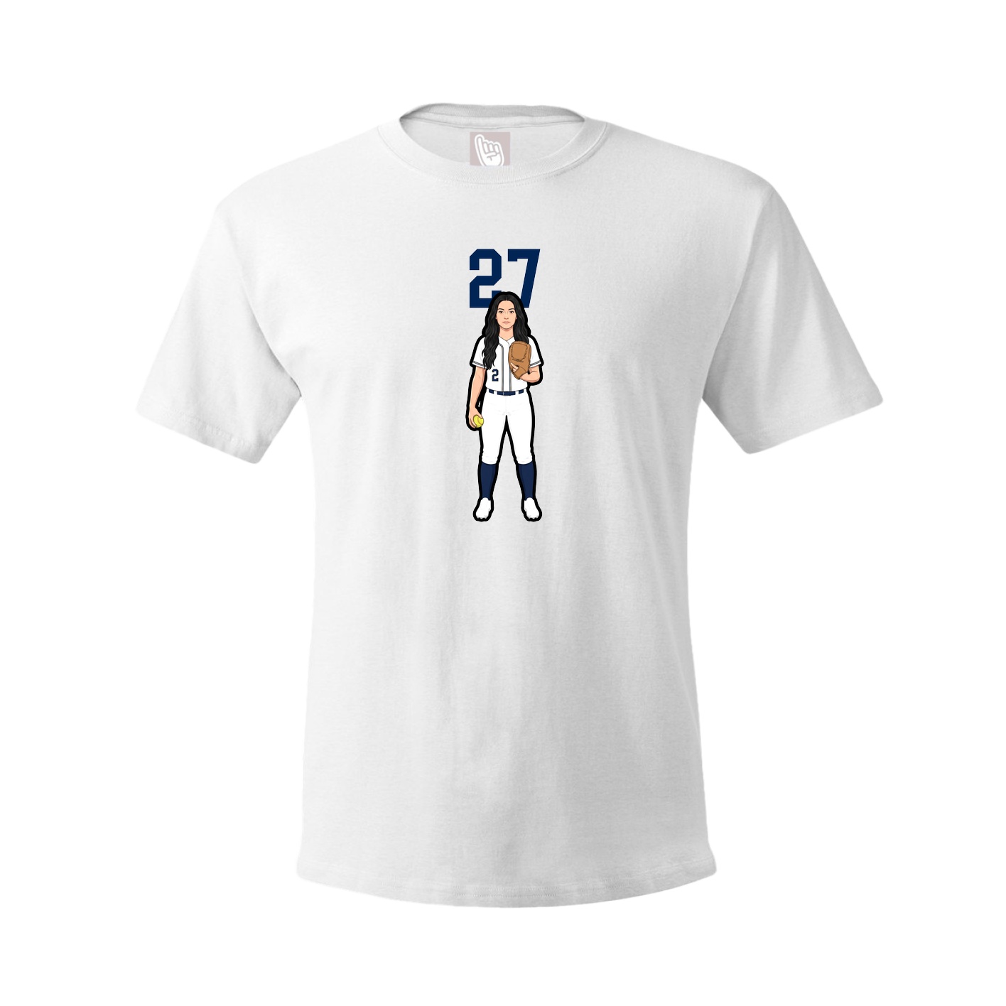 Youth Tee — Number Top in White