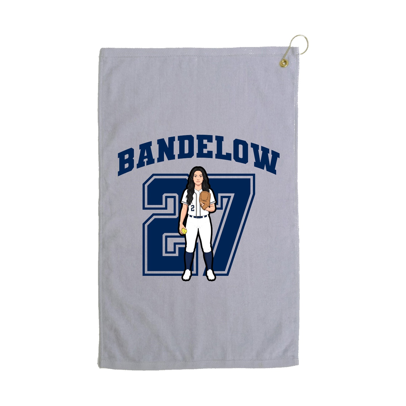 Golf Towel — Number in Grey