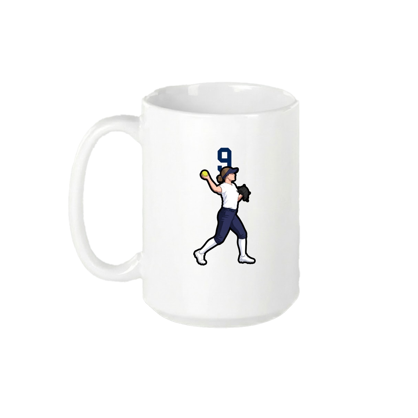 15oz Coffee Mug — Number Top in White