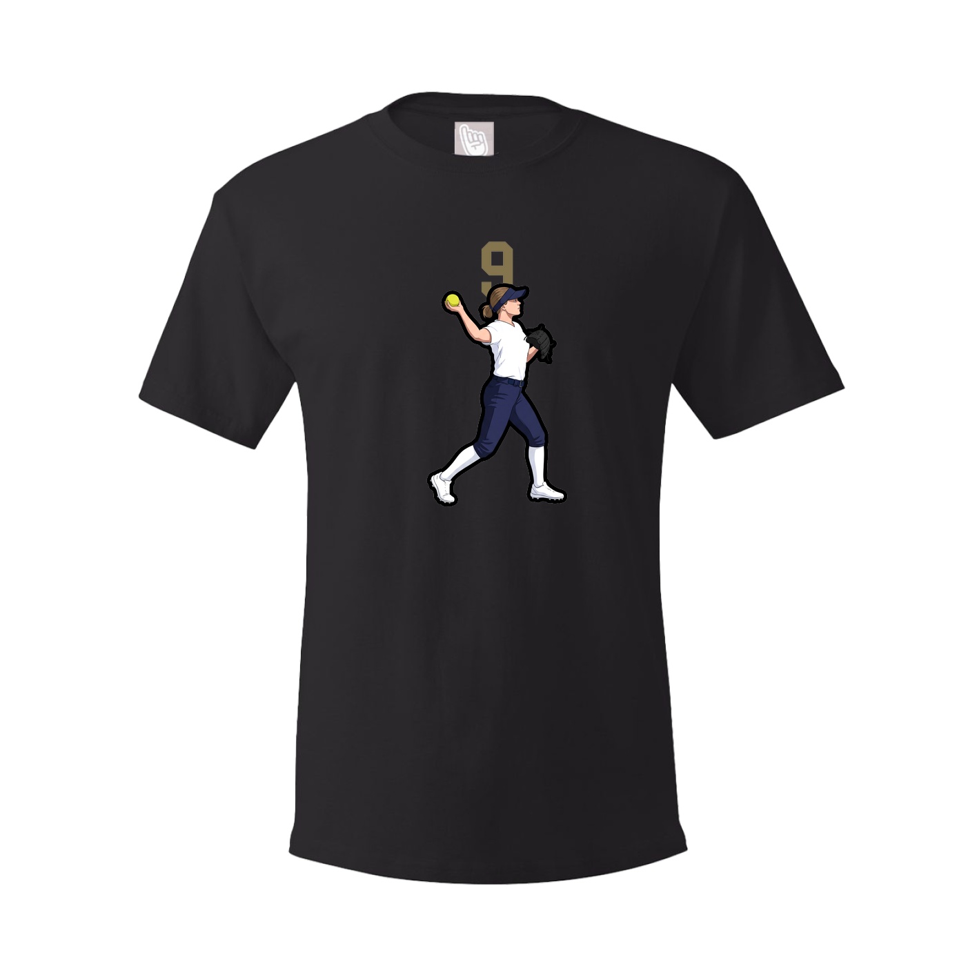 Youth Tee — Number Top in Black