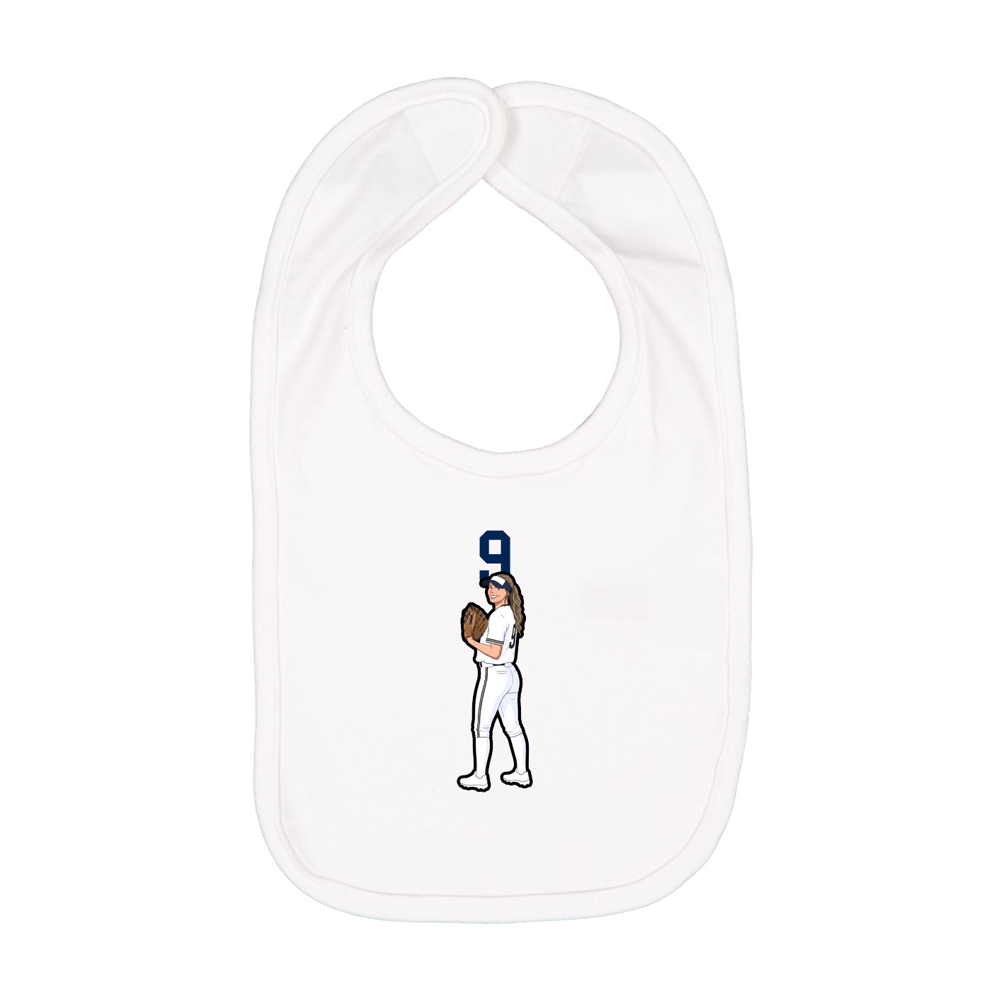 Infant Bib — Number Top in White