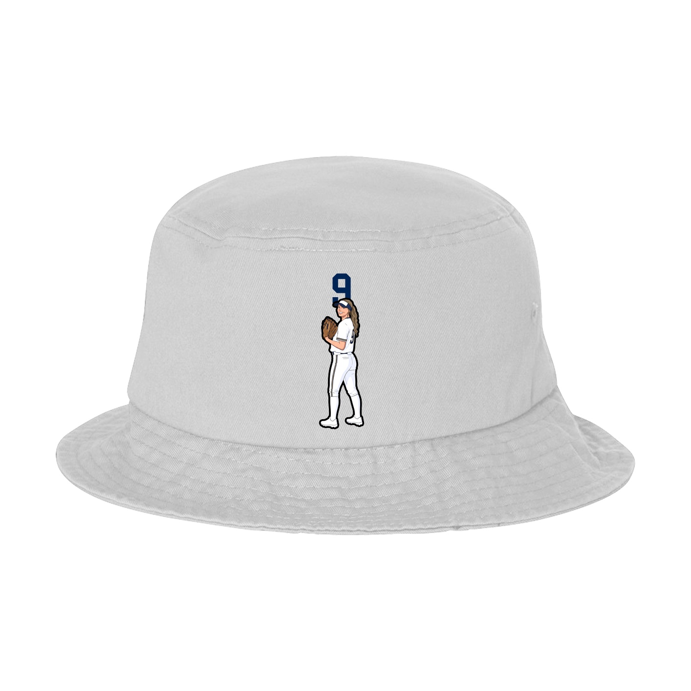Bucket Cap — Number Top in White