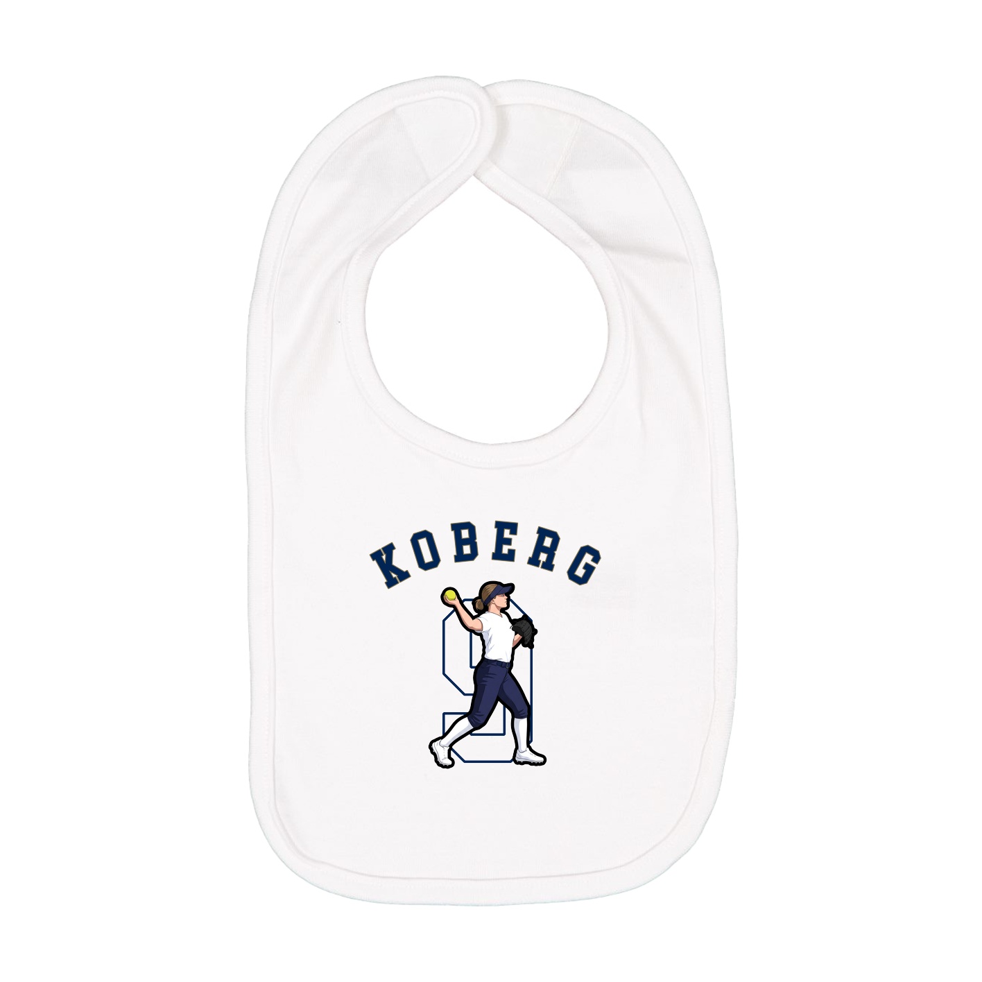 Infant Bib — Shirsey Arch in White