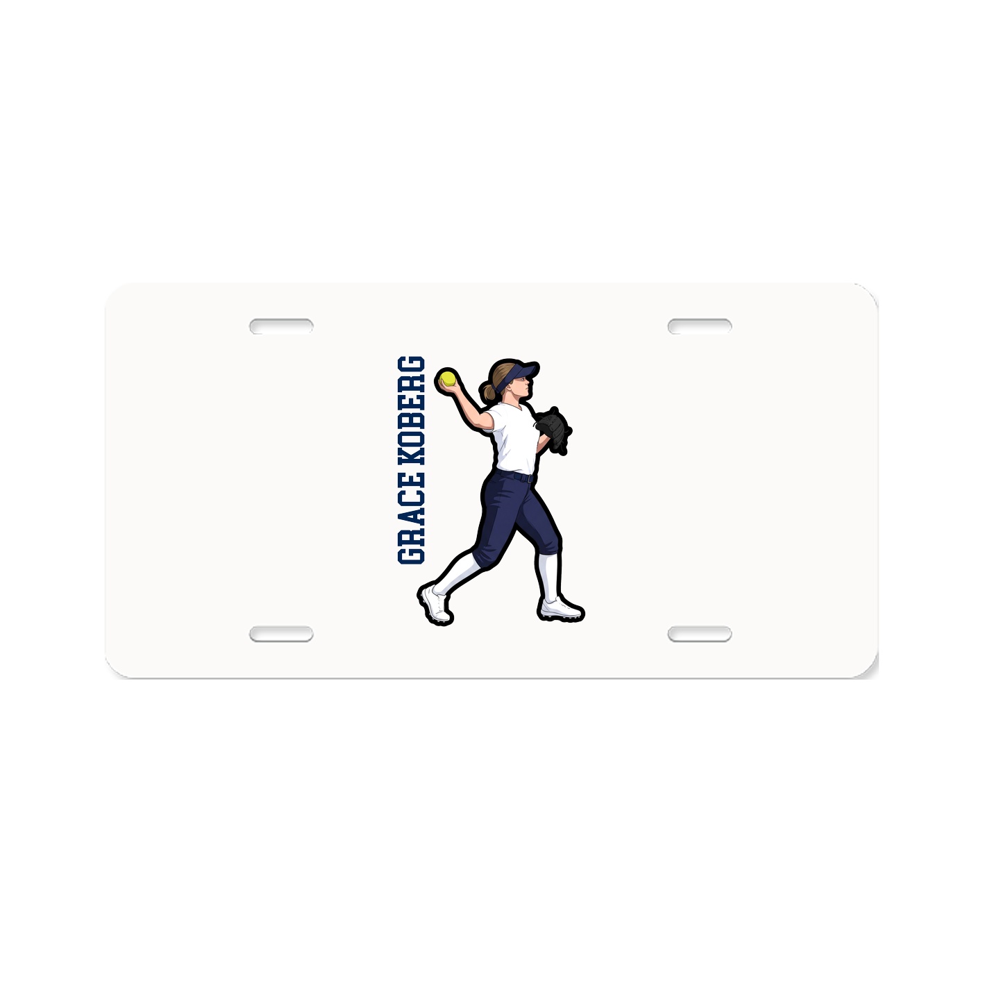 License Plate — Name Vertical in Classic
