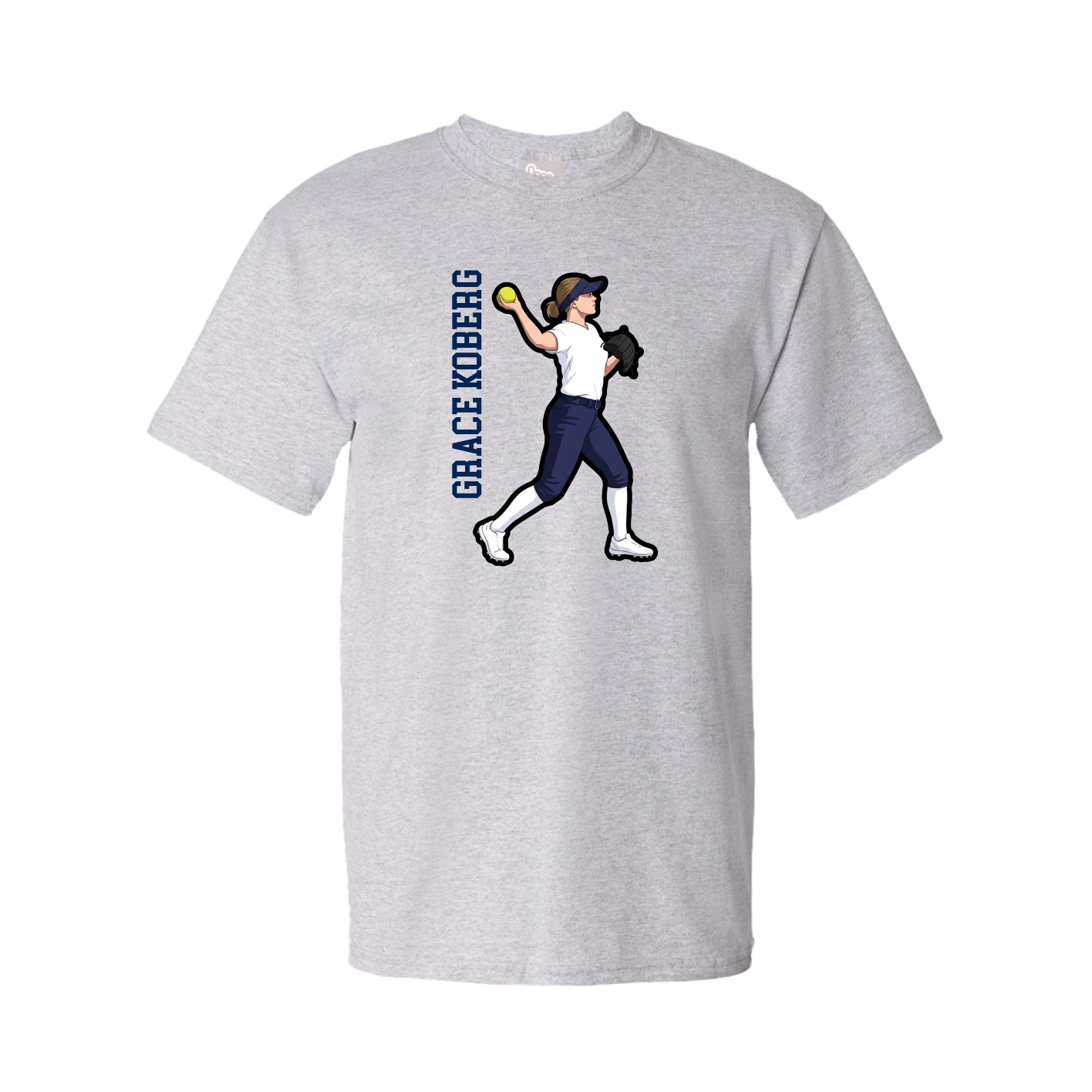 Youth Tee — Name Vertical in Grey