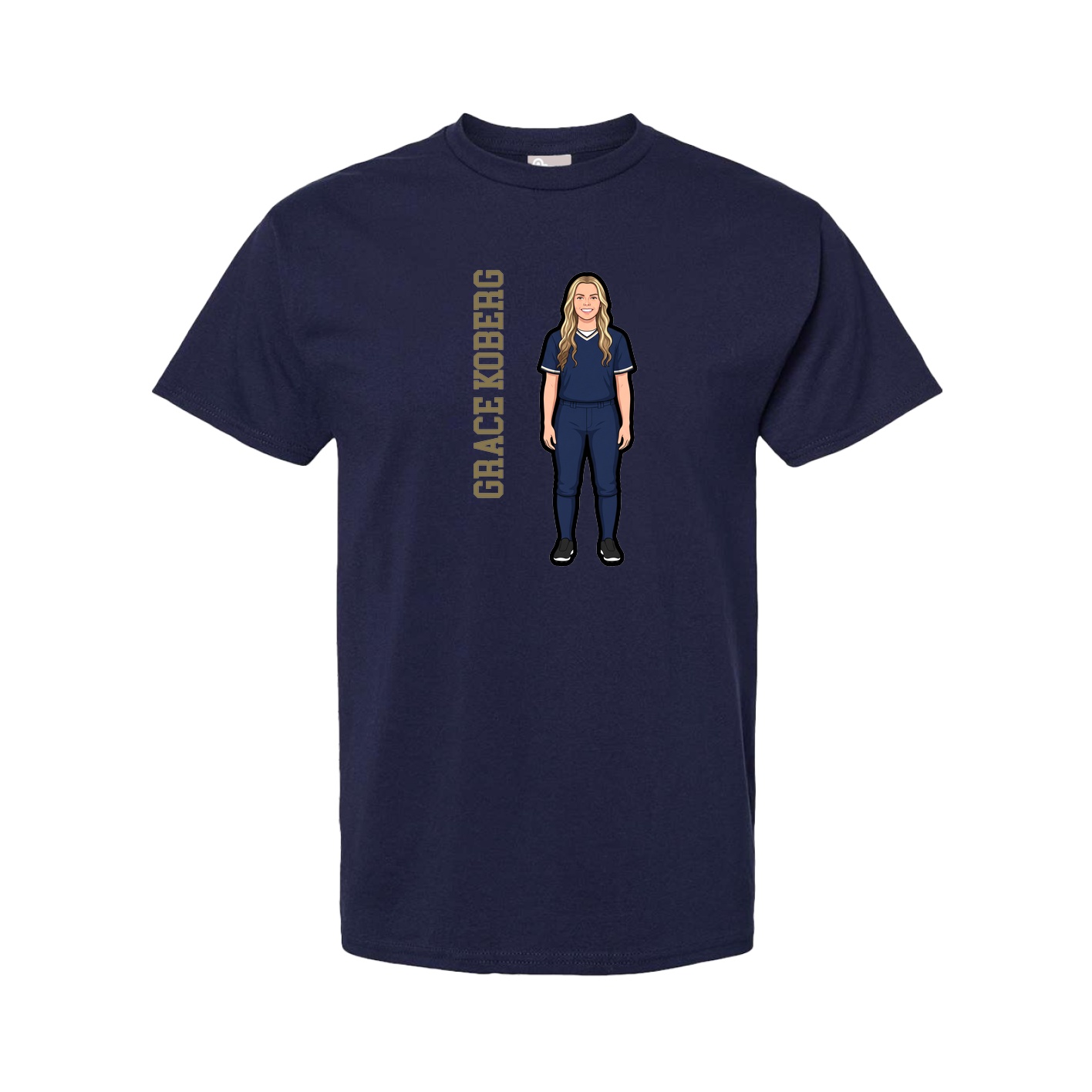 Youth Tee — Name Vertical in Navy