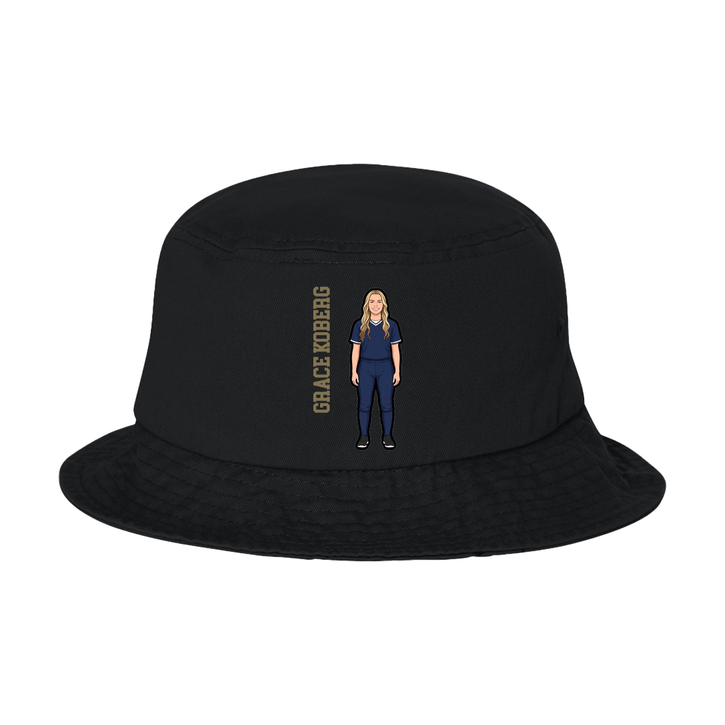Bucket Cap — Name Vertical in Black