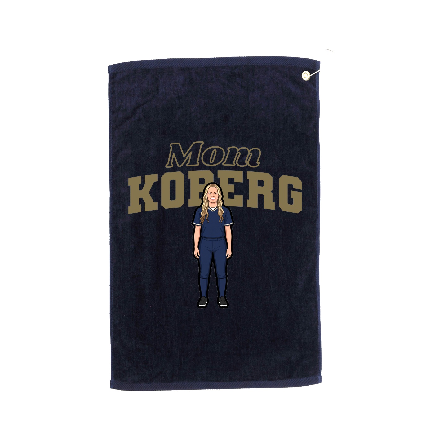 Golf Towel — Mothers Day Block in Navy