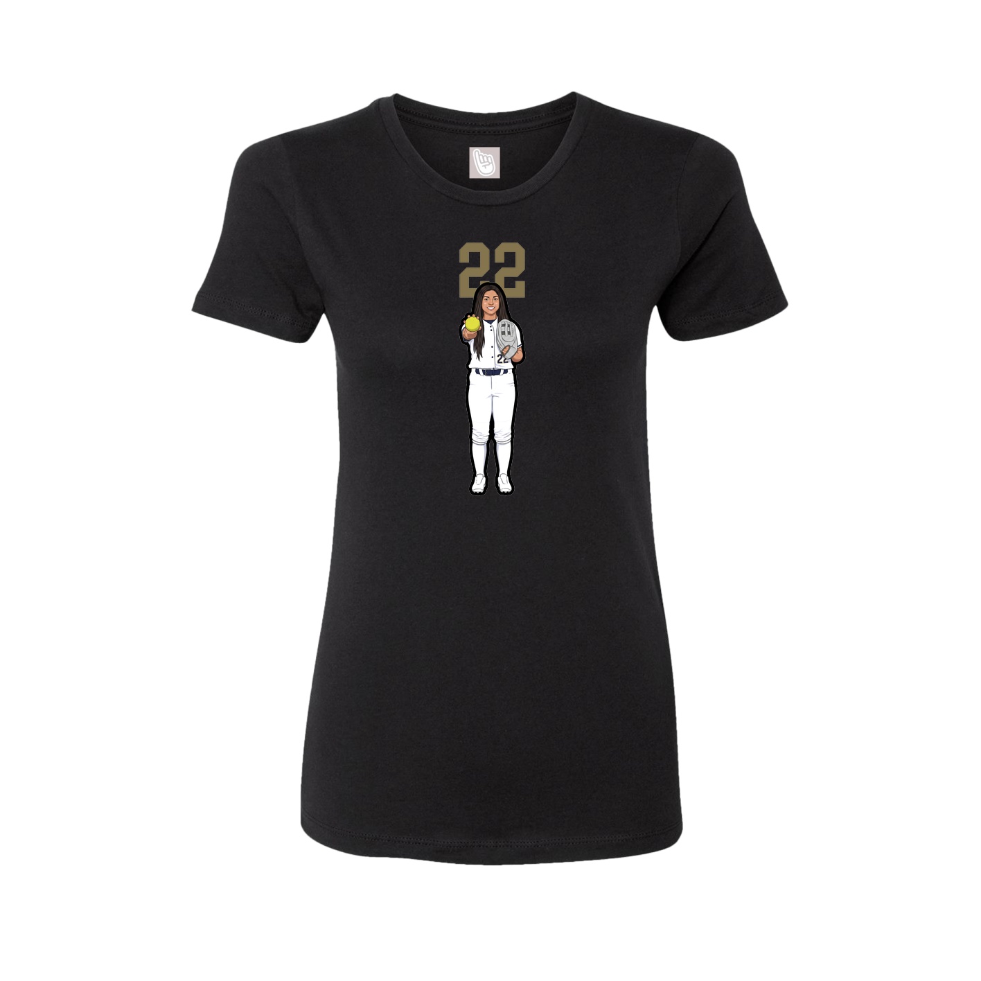 Womens Tee — Number Top in Black