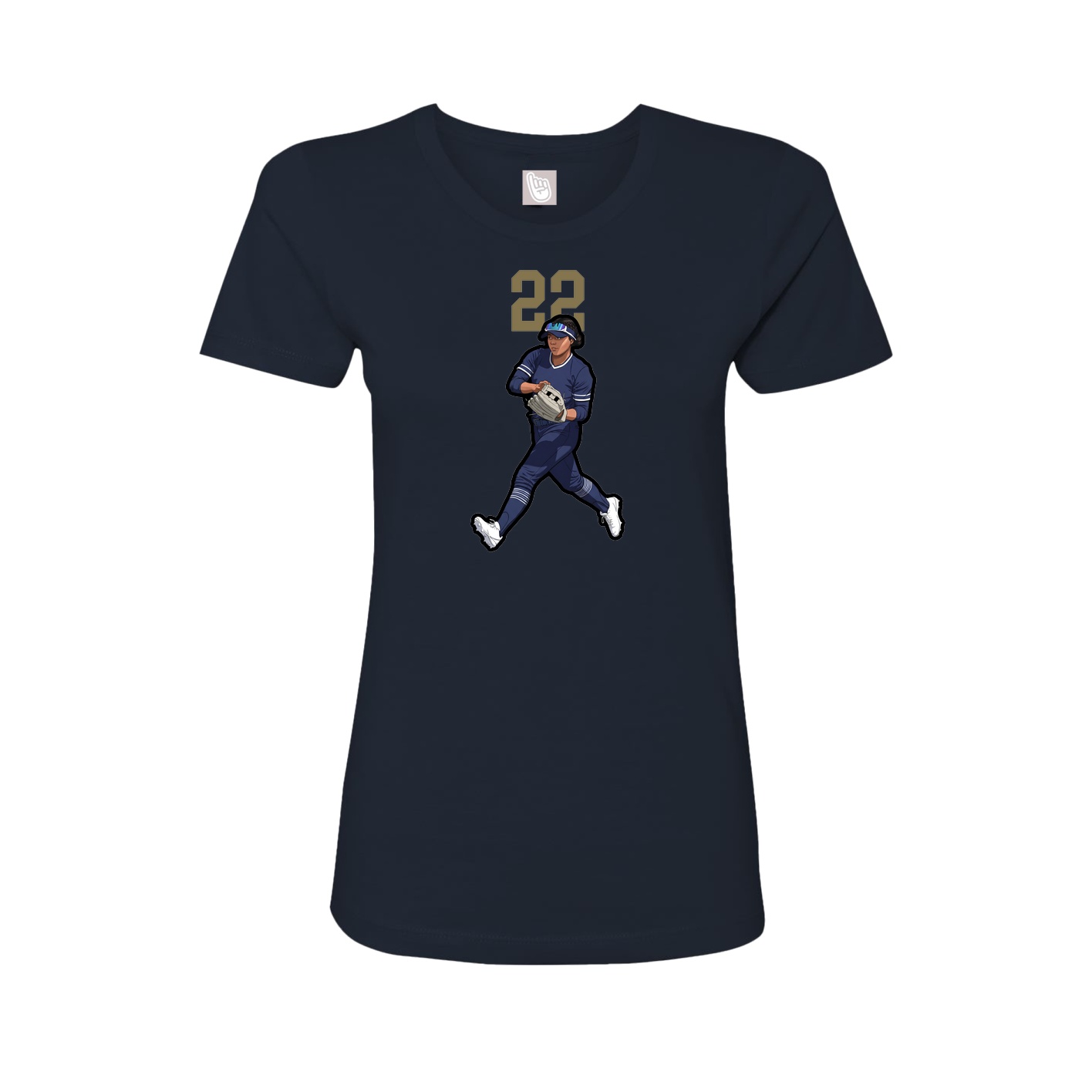Womens Tee — Number Top in Navy