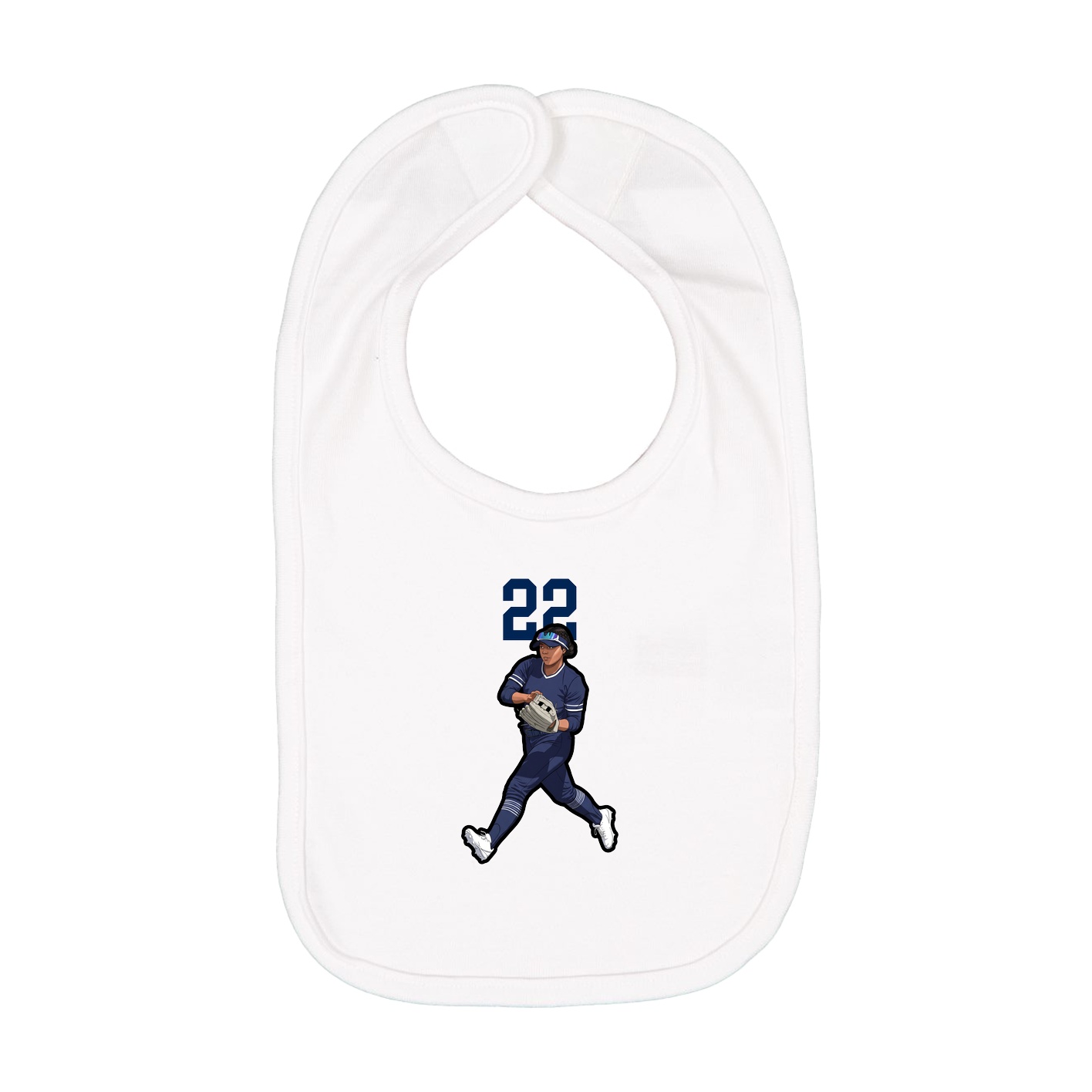 Infant Bib — Number Top in White