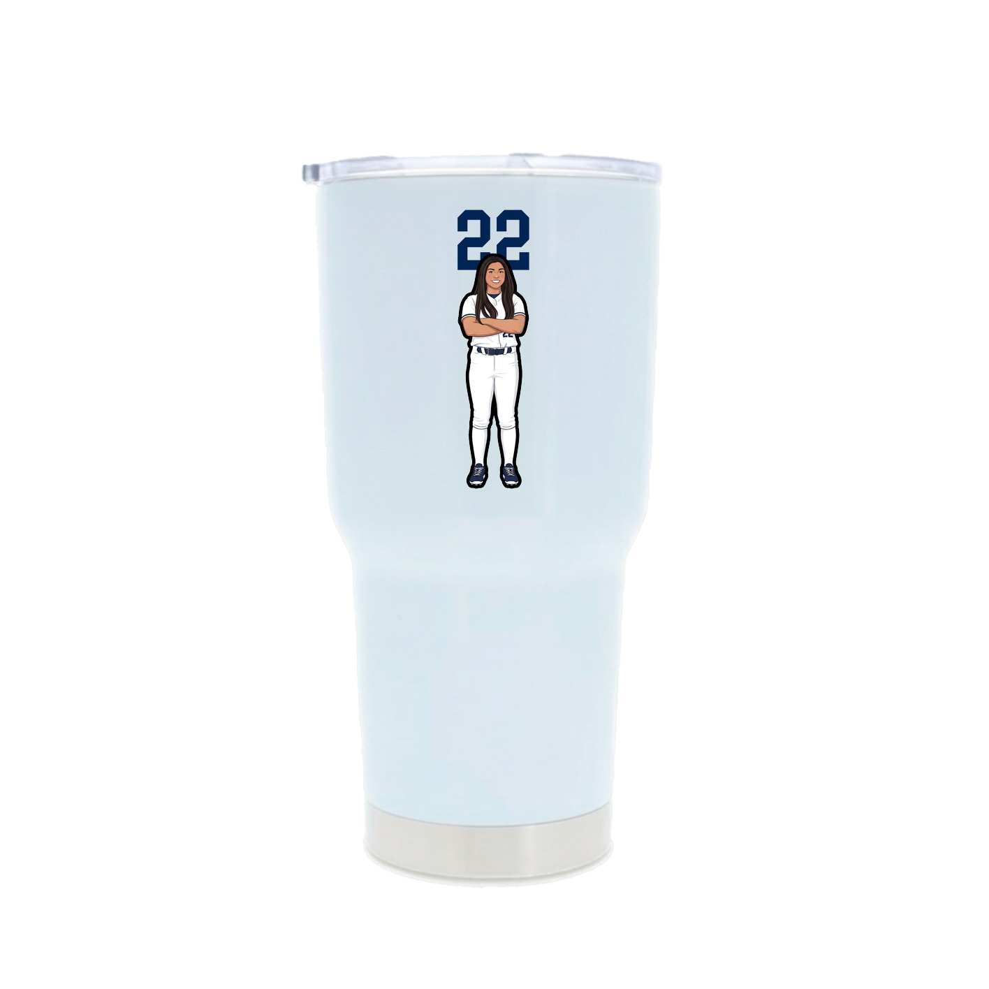 30oz Stainless Steel Tumbler — Number Top in White