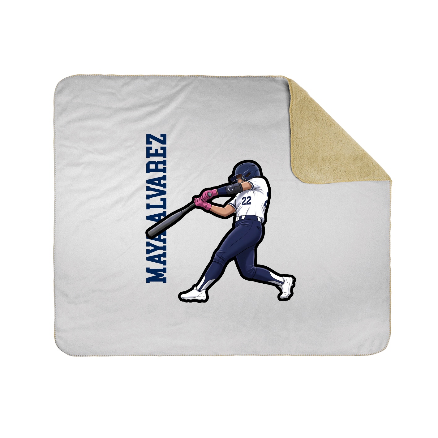 Throw Blanket — Name Vertical in White