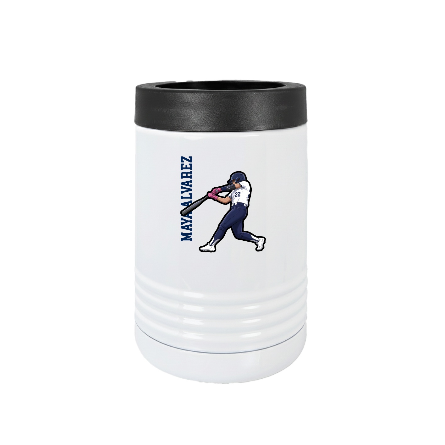 Beverage Holder — Name Vertical in White