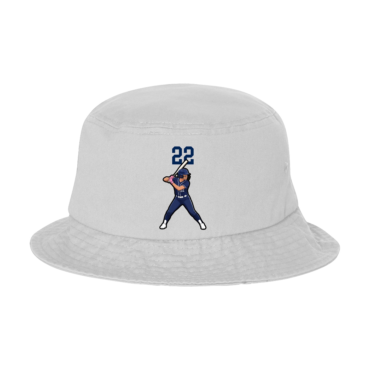 Bucket Cap — Number Top in White