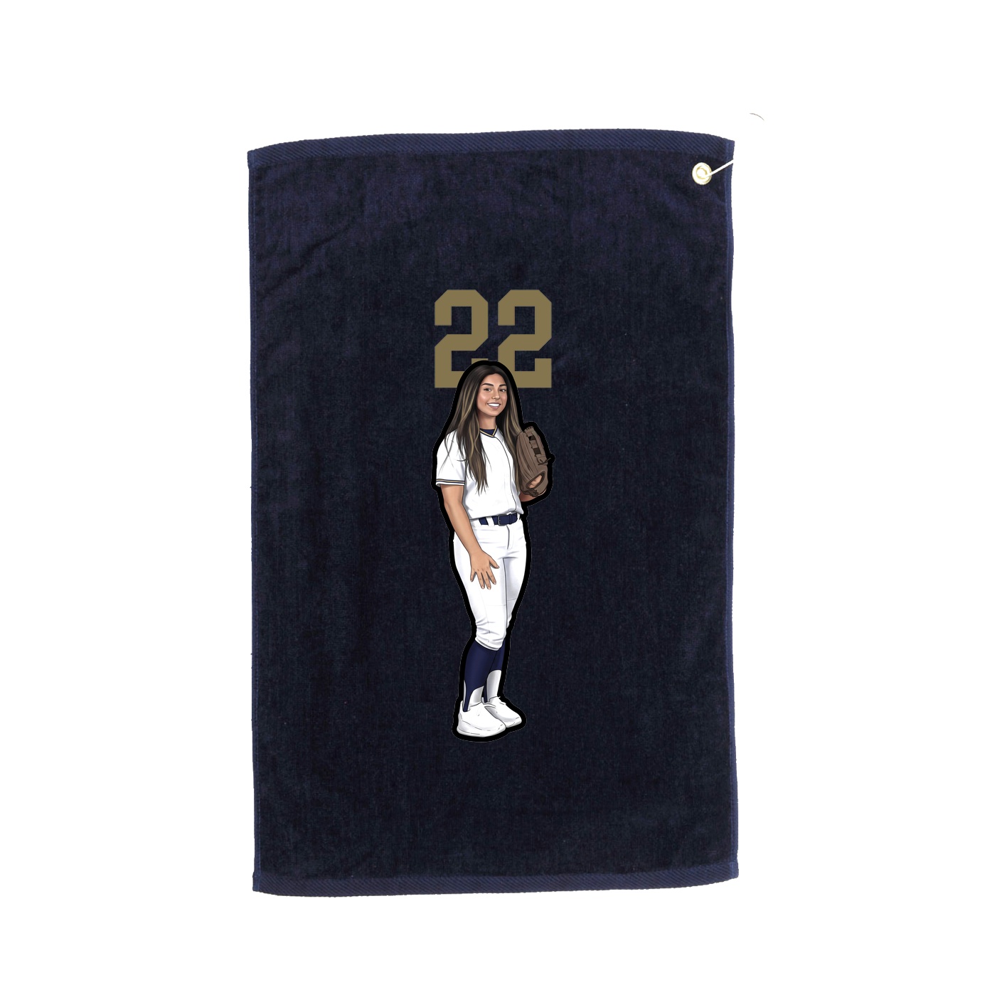 Golf Towel — Number Top in Navy