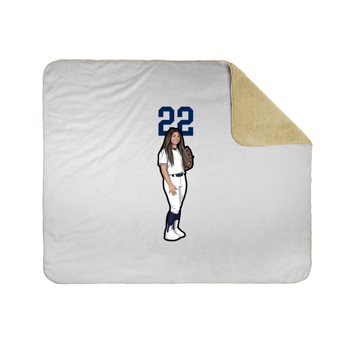 Throw Blanket — Number Top in White
