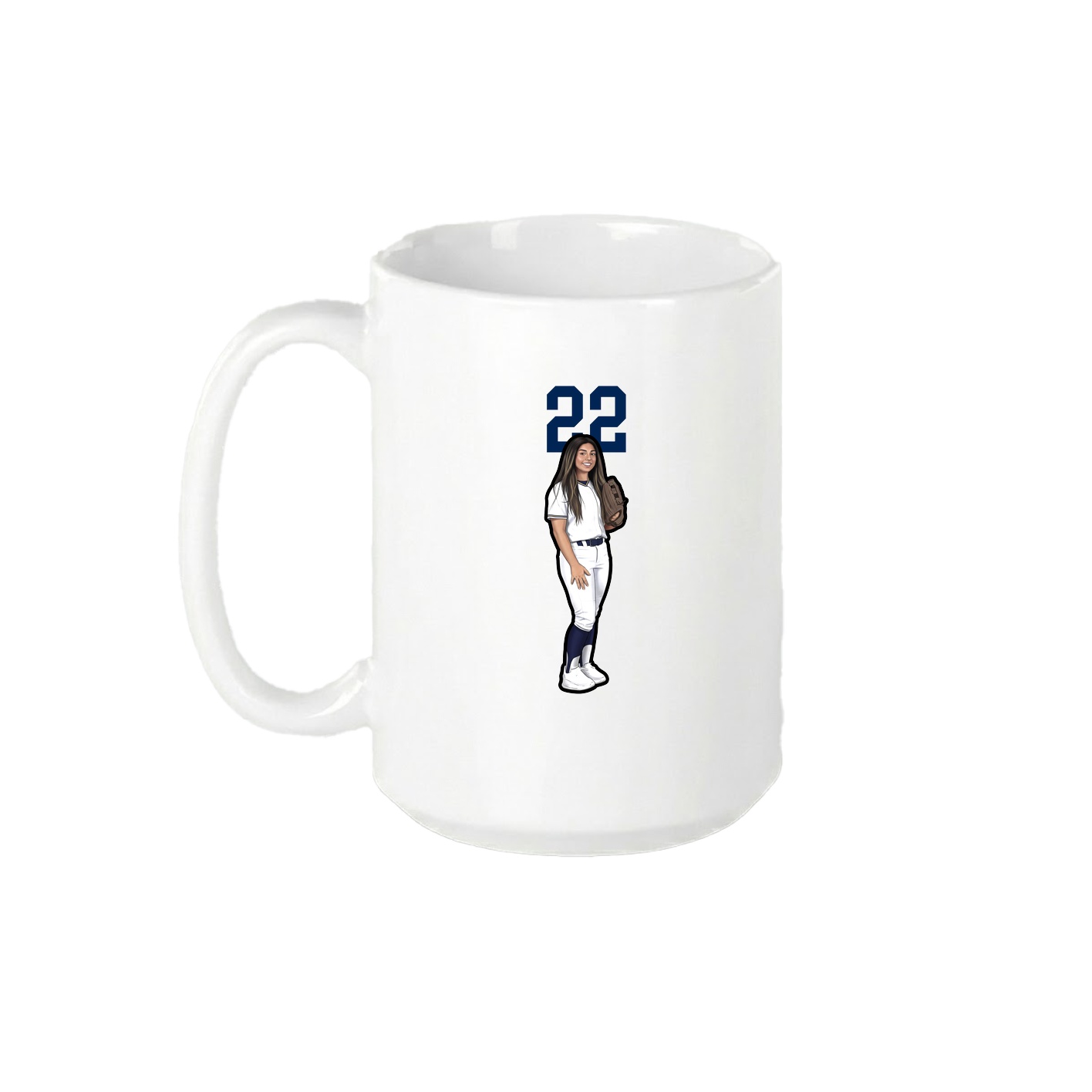 15oz Coffee Mug — Number Top in White