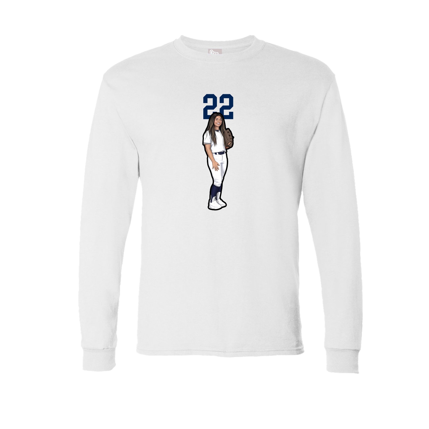 Long Sleeve Tee — Number Top in White