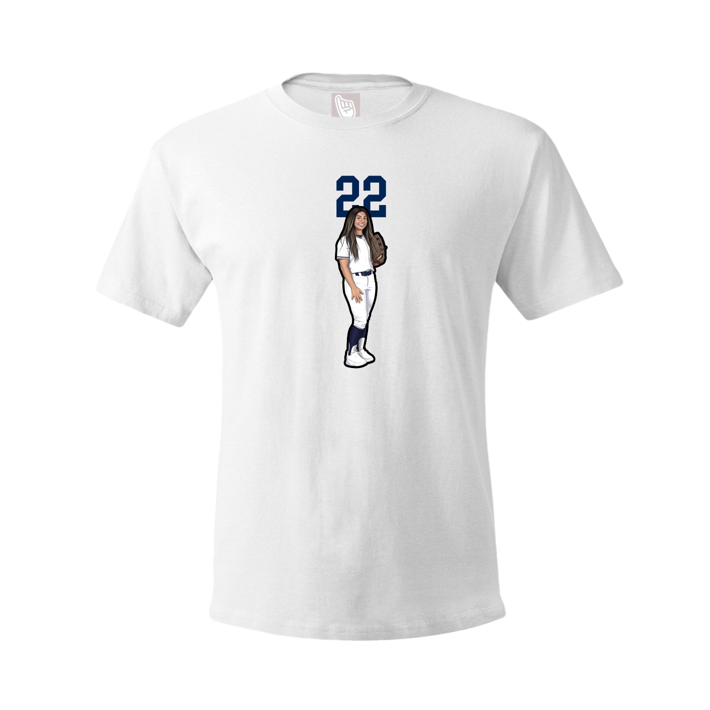 Youth Tee — Number Top in White