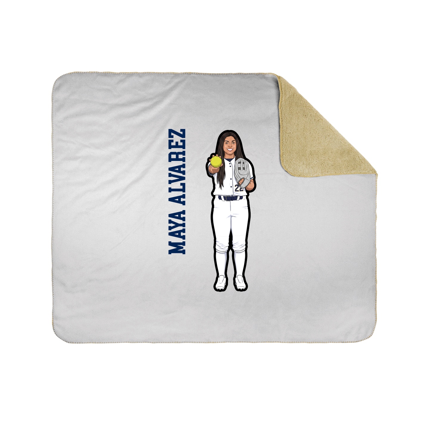 Throw Blanket — Name Vertical in White