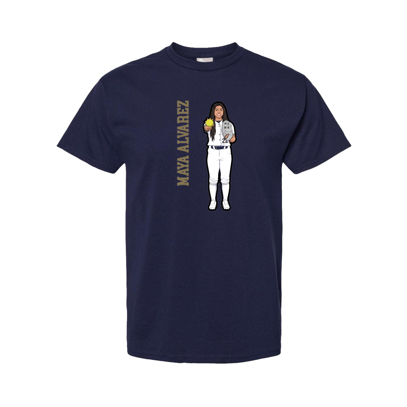 Tee — Name Vertical in Navy
