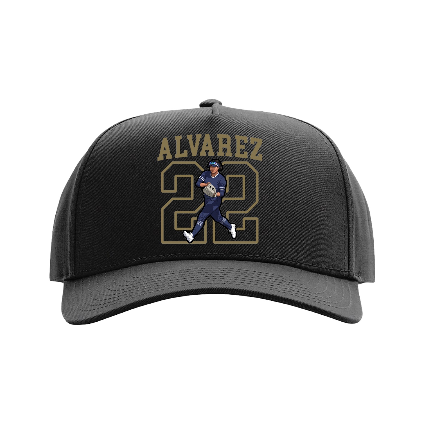 Full Fabric Five-Panel Champ Cap — Shirsey in Black