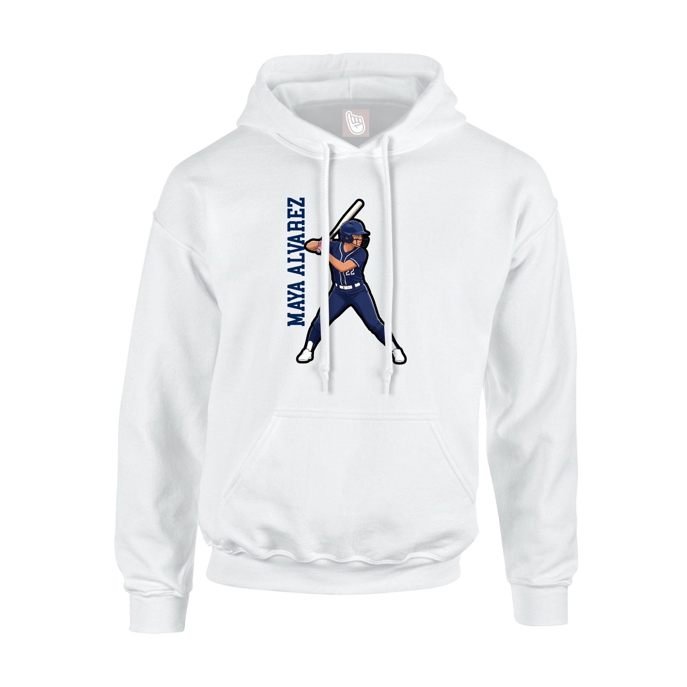 Hoodie — Name Vertical in White