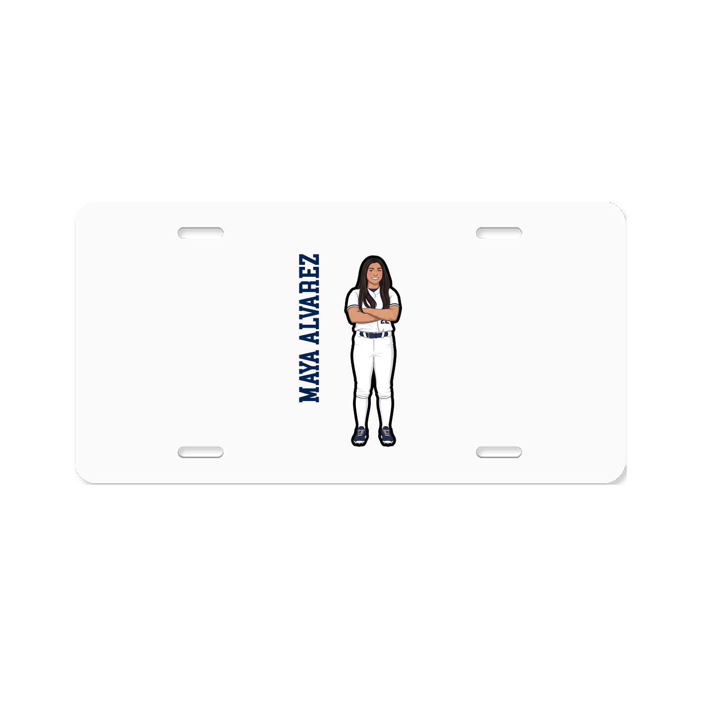 License Plate — Name Vertical in Classic