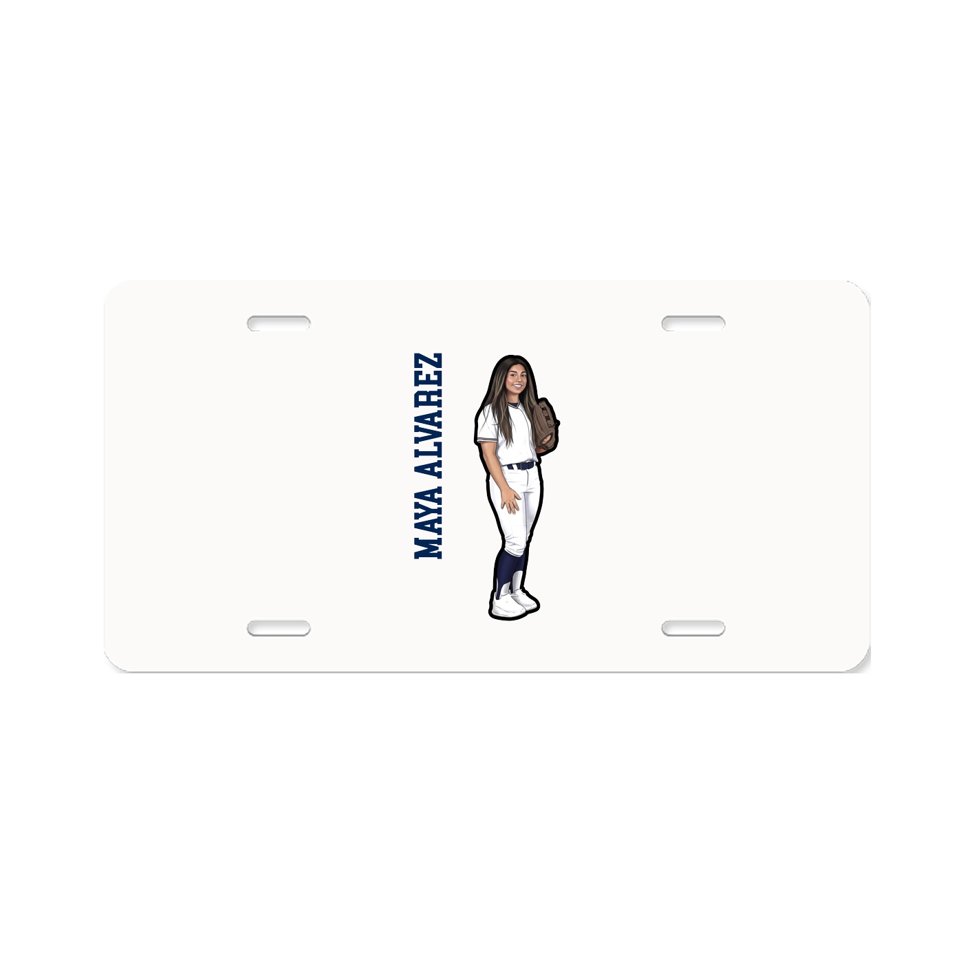 License Plate — Name Vertical in Classic