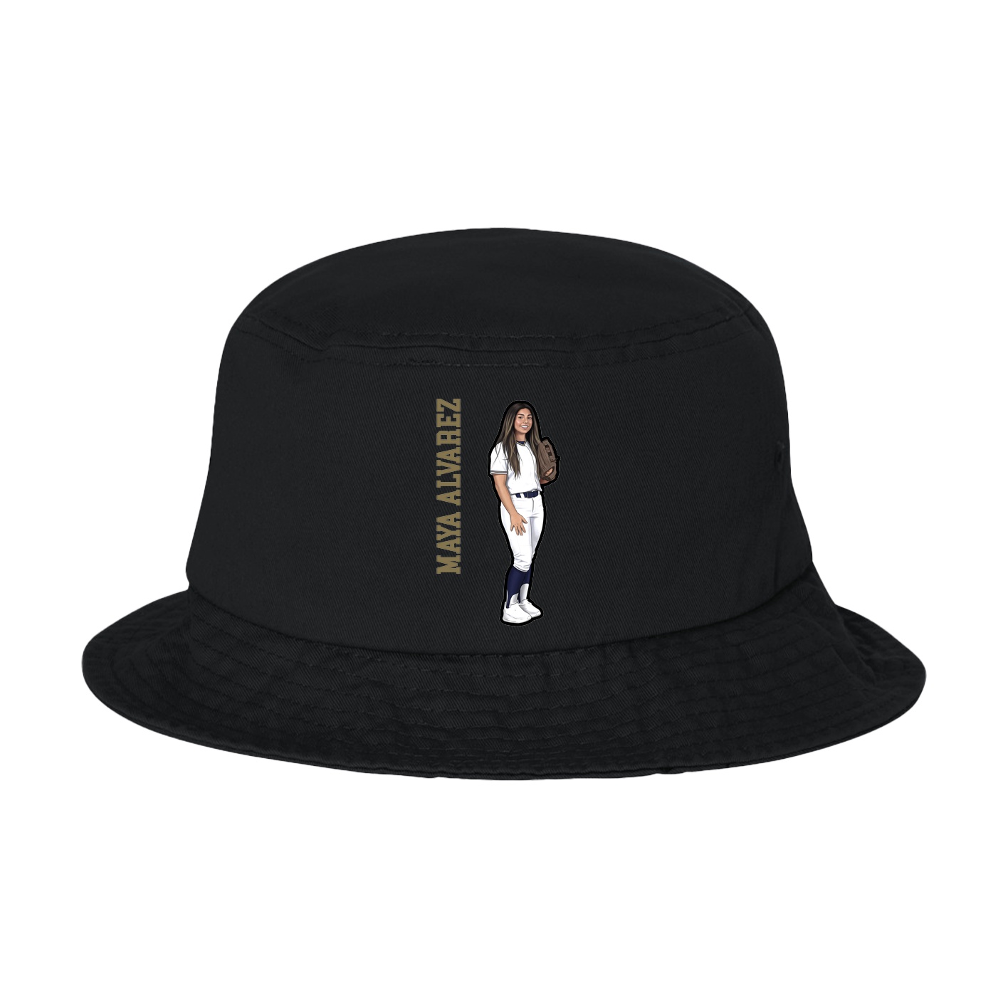 Bucket Cap — Name Vertical in Black