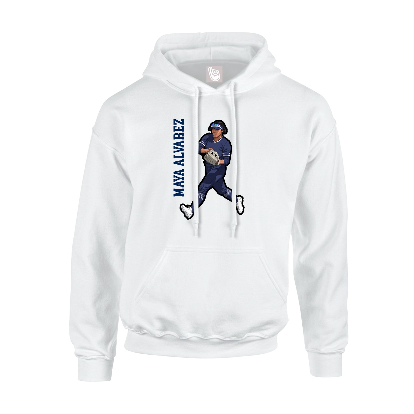 Youth Hoodie — Name Vertical in White