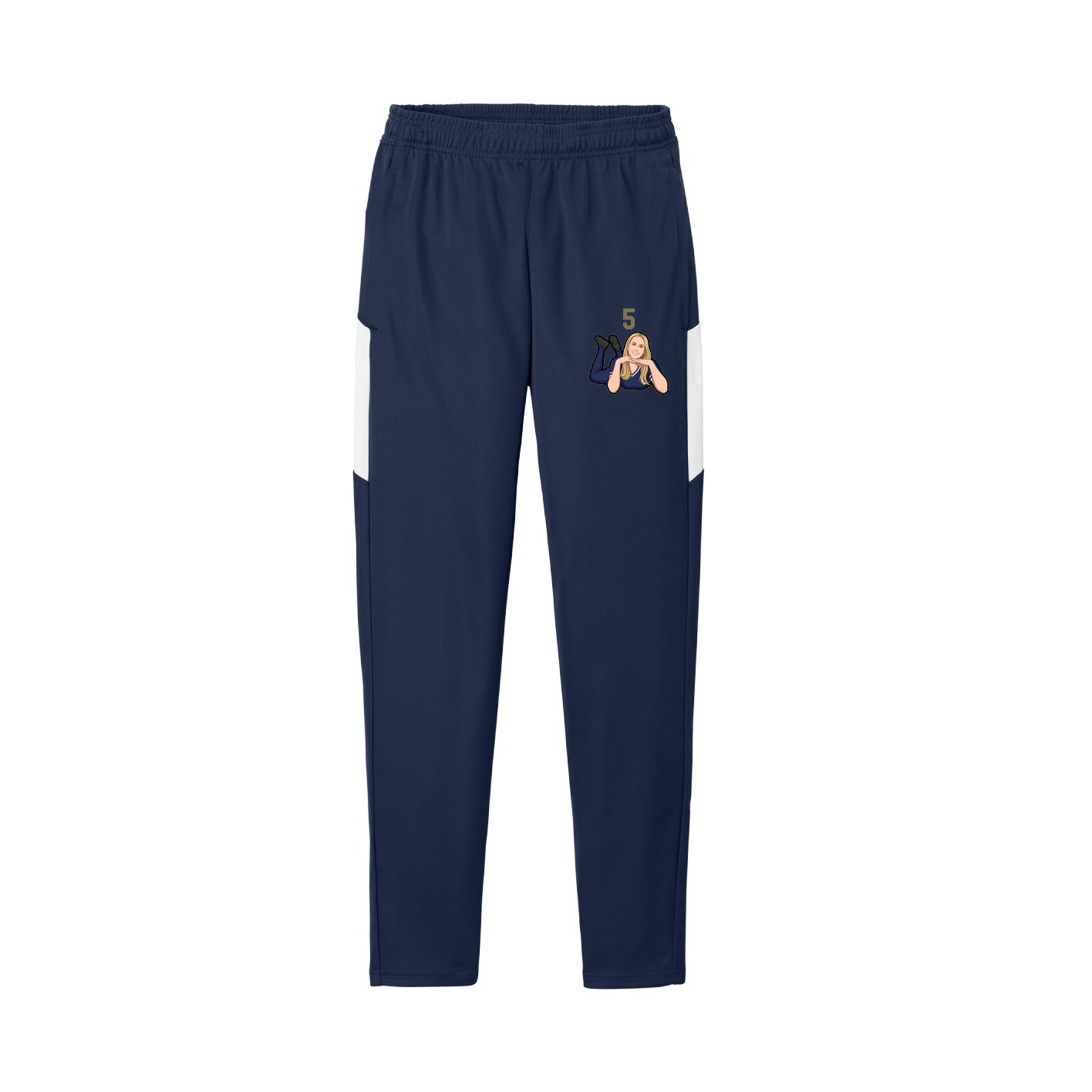 Team Travel Pant — Number Top in Navy/White