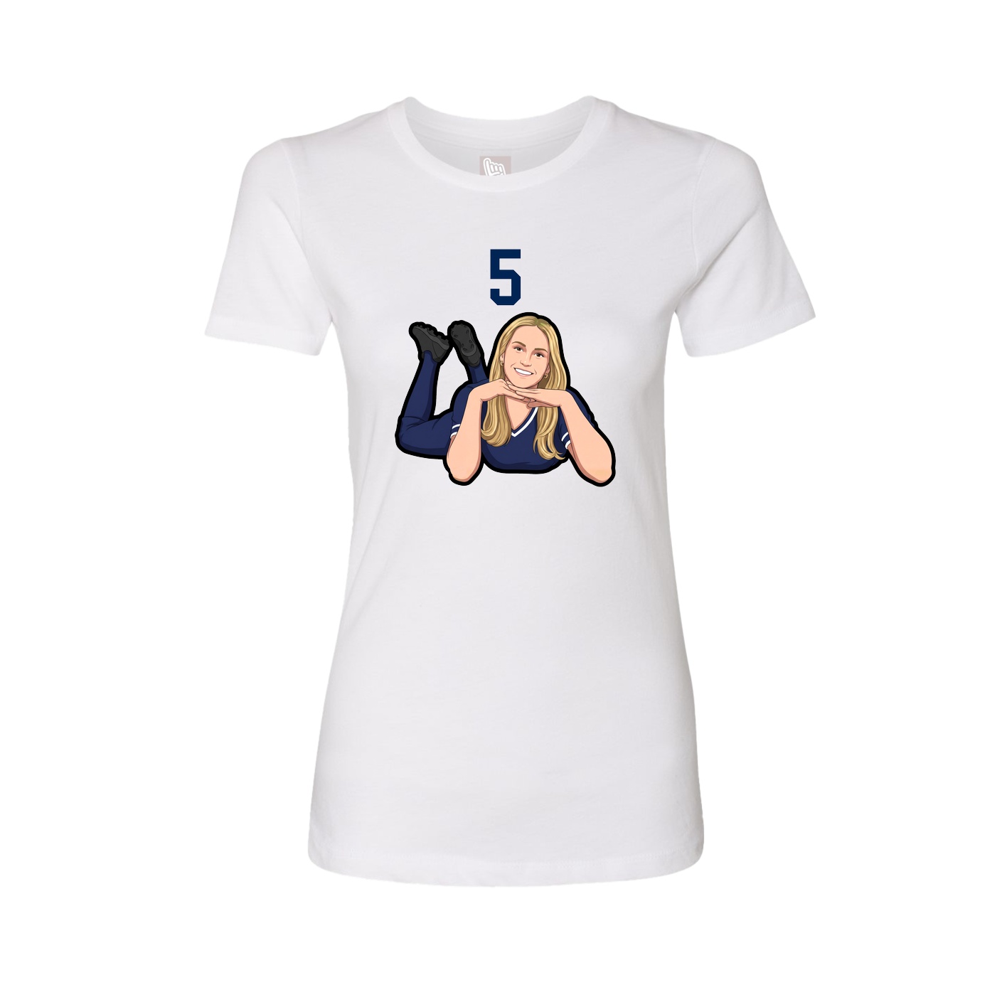 Womens Tee — Number Top in White