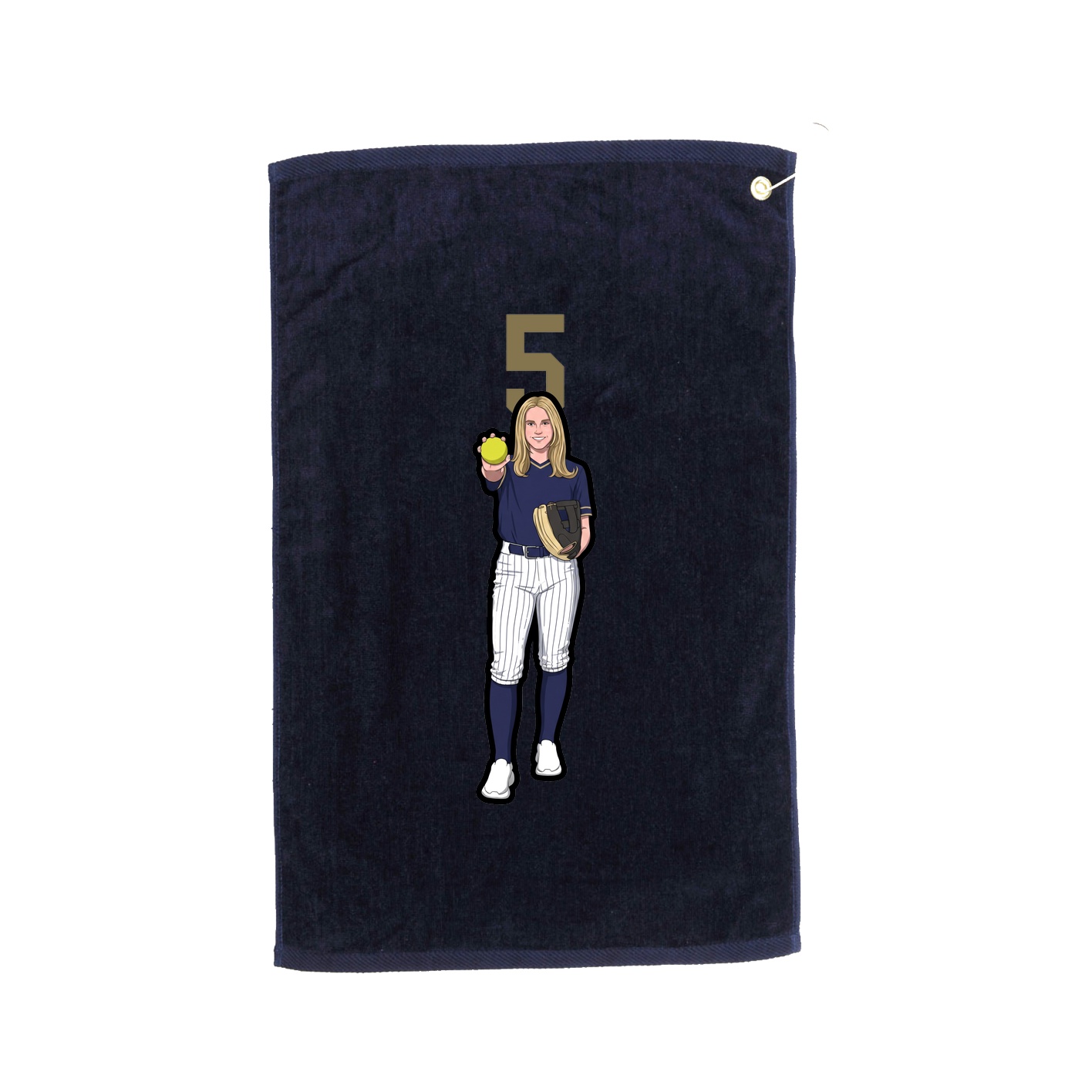 Golf Towel — Number Top in Navy