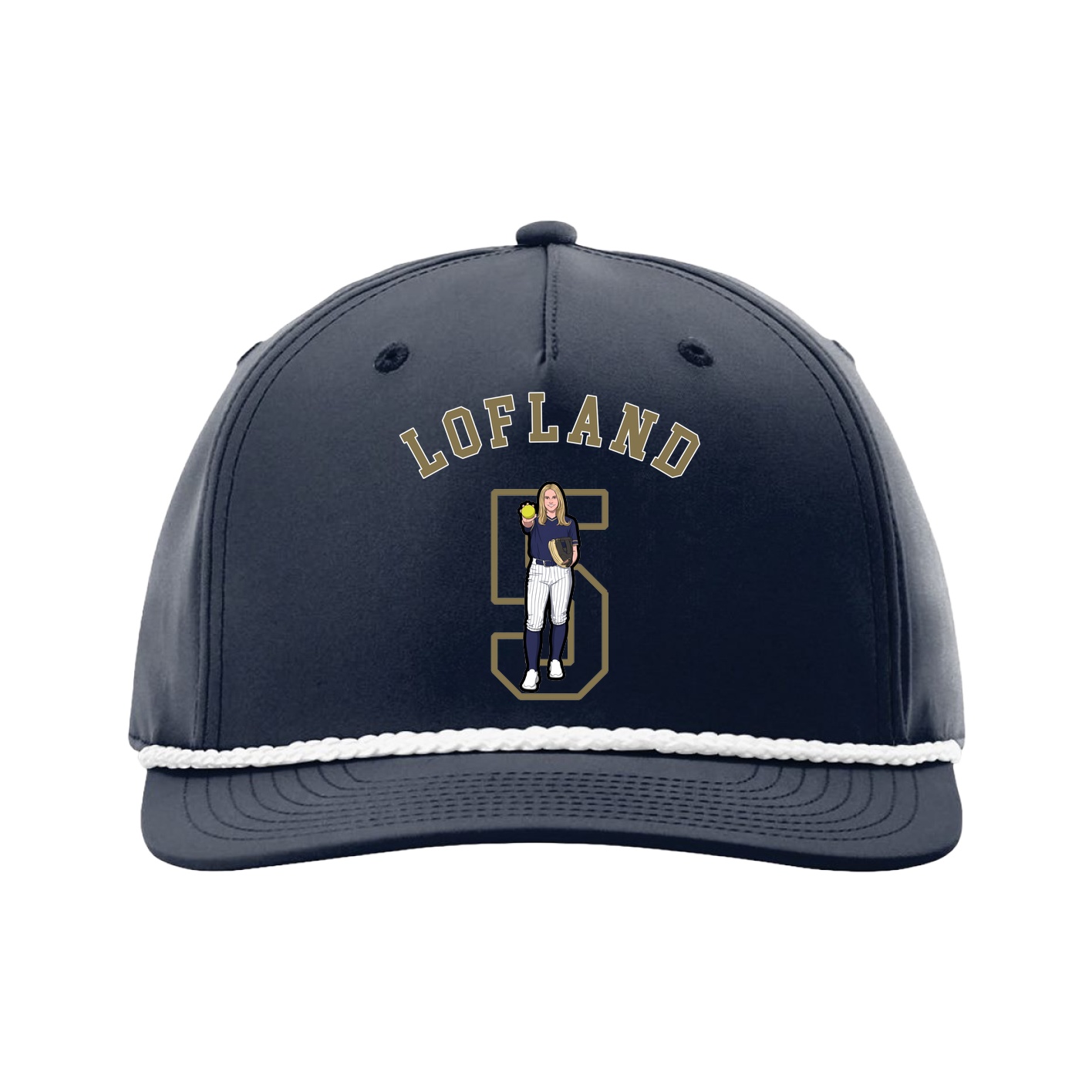 Five-Panel Classic Rope Cap — Shirsey Arch in Navy