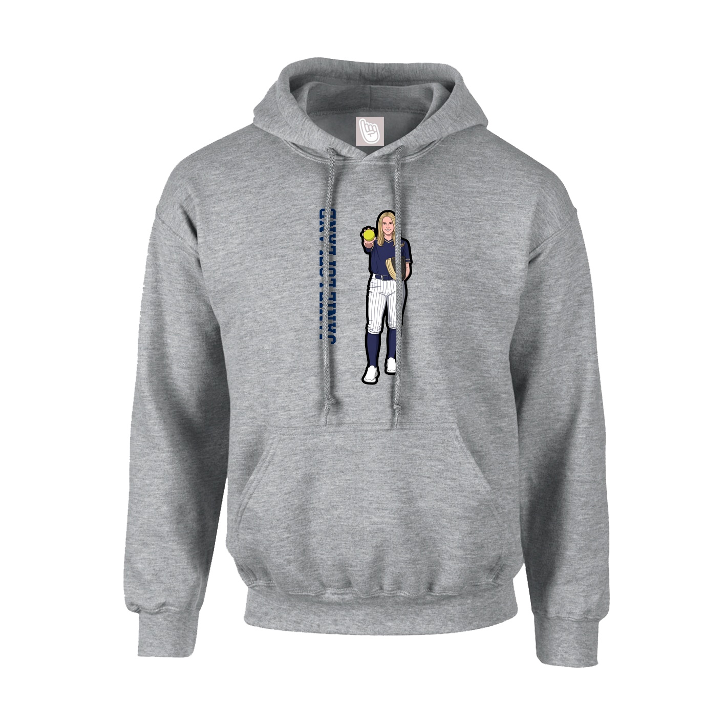 Hoodie — Name Vertical in Grey