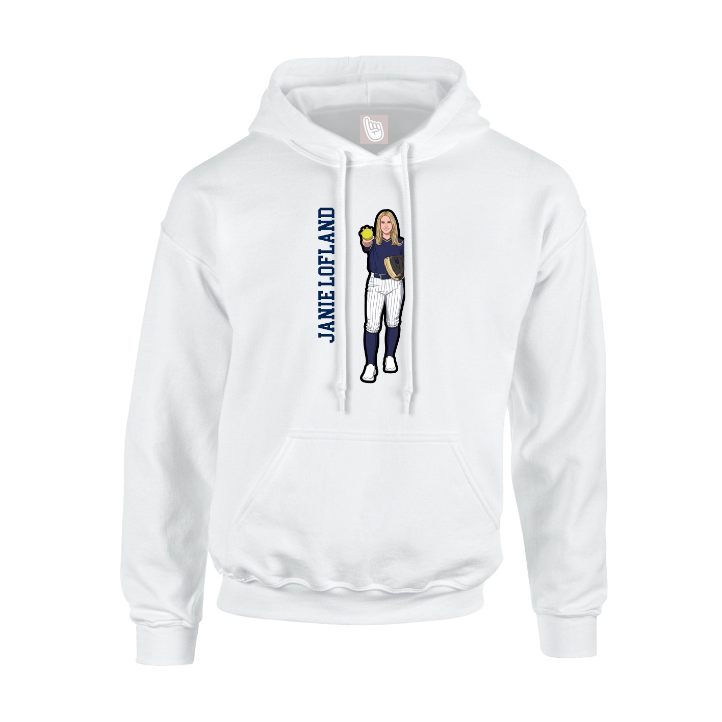 Youth Hoodie — Name Vertical in White