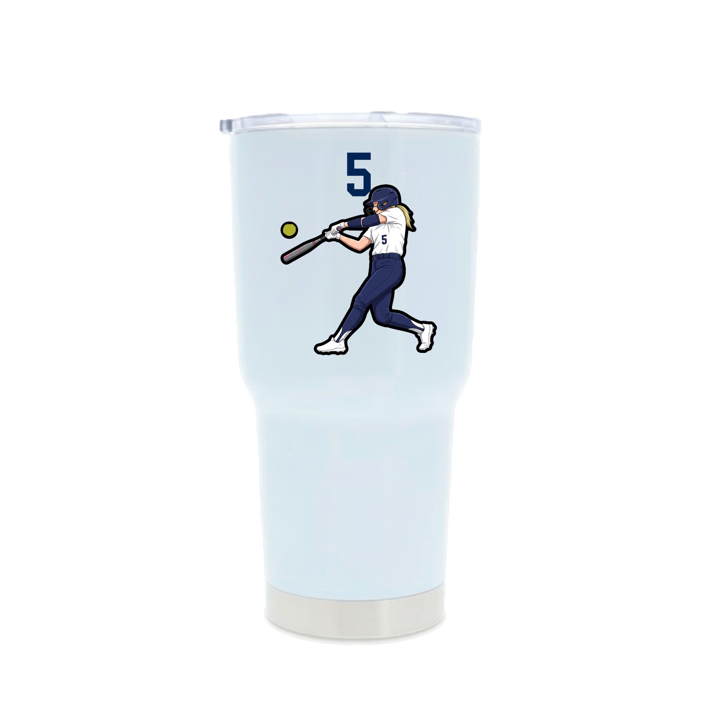 30oz Stainless Steel Tumbler — Number Top in White