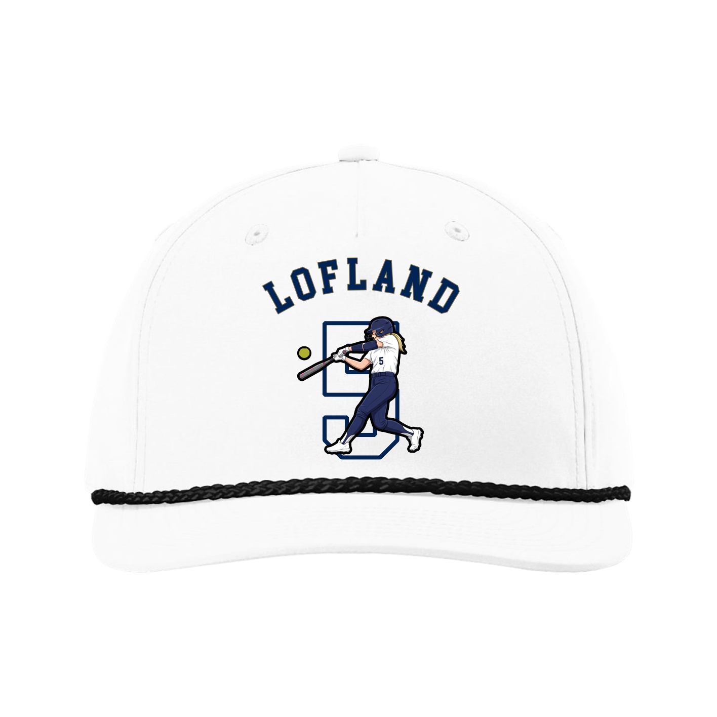 Five-Panel Classic Rope Cap — Shirsey Arch in White