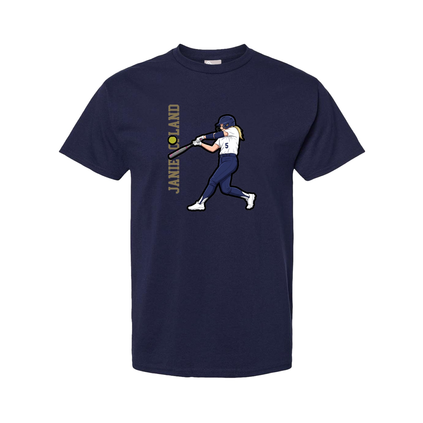 Youth Tee — Name Vertical in Navy
