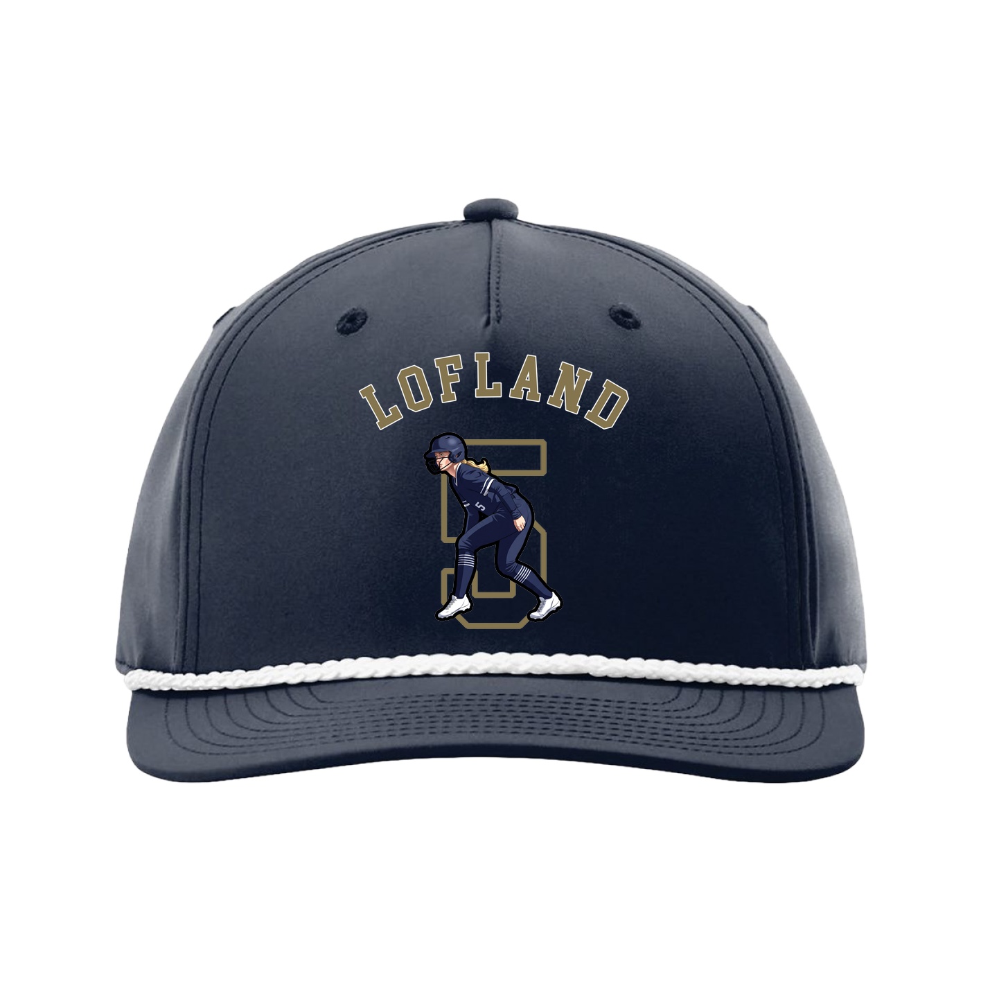 Five-Panel Classic Rope Cap — Shirsey Arch in Navy