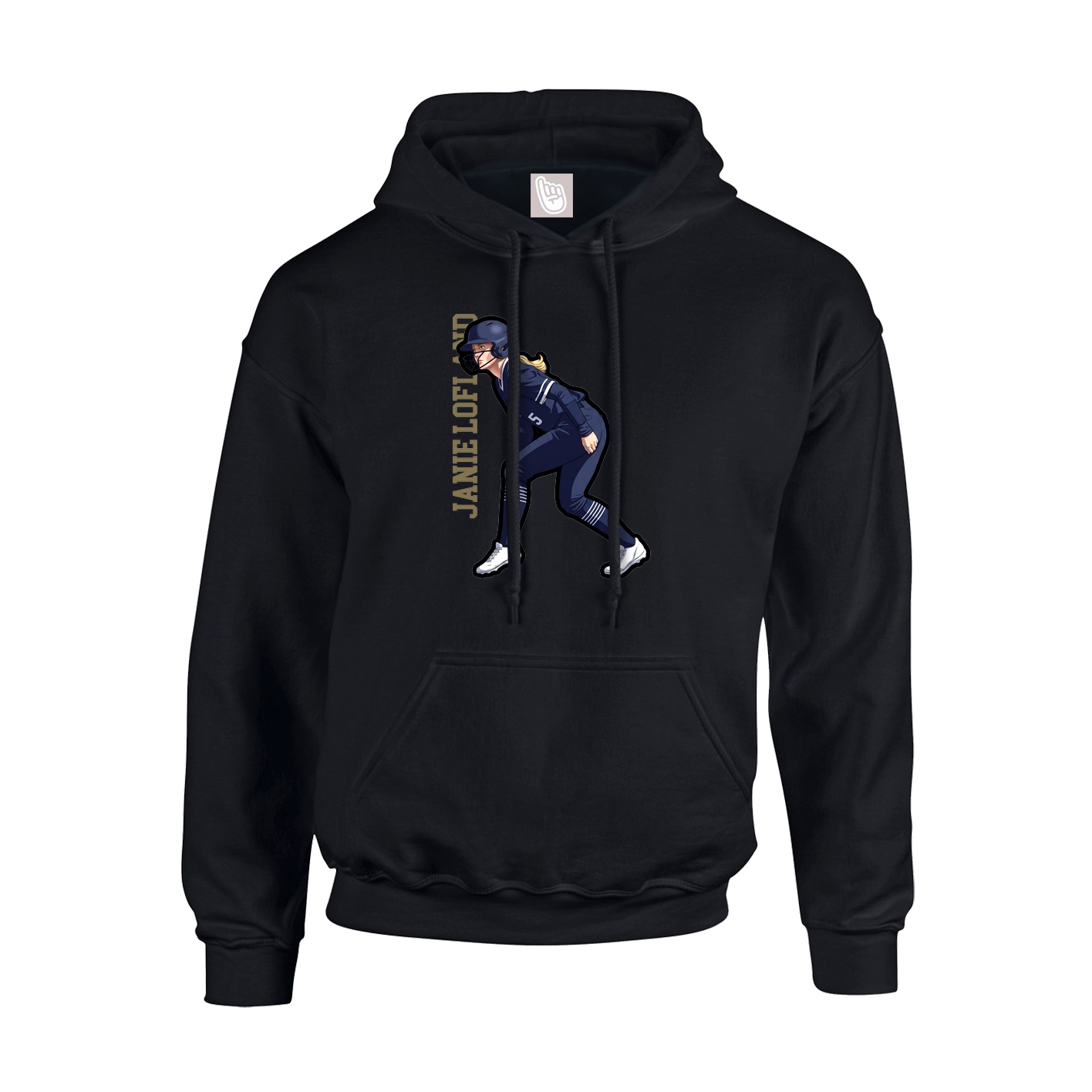 Youth Hoodie — Name Vertical in Black