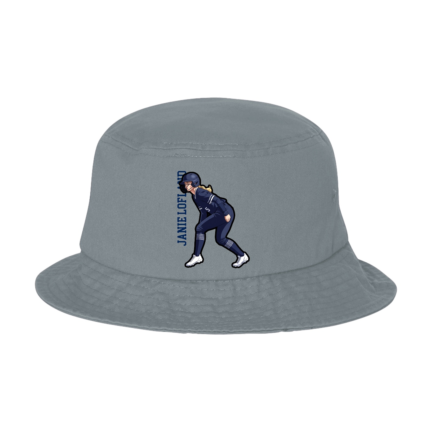 Bucket Cap — Name Vertical in Grey