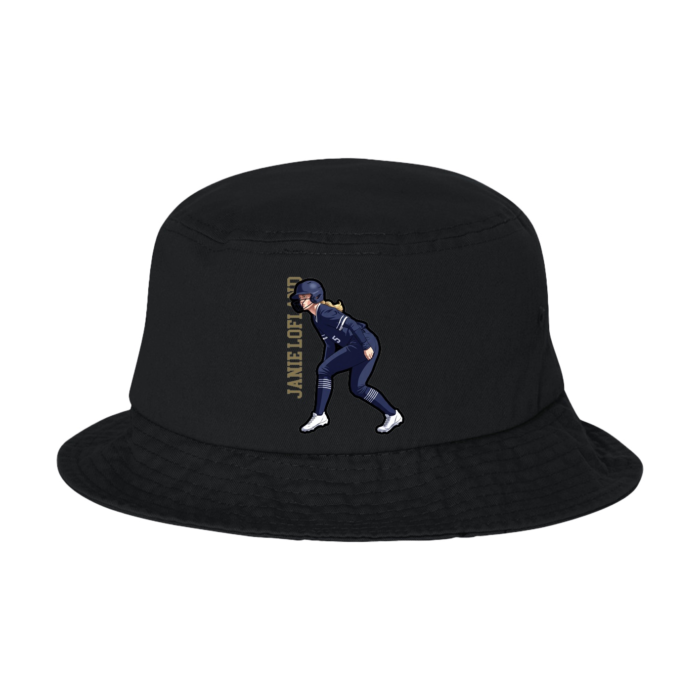Bucket Cap — Name Vertical in Black